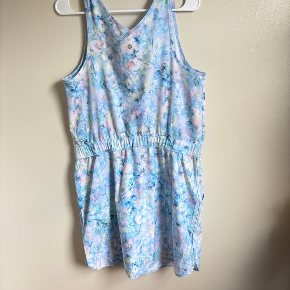 RBX Women's Floral Mini Dress - Pastel Blue and Pink
